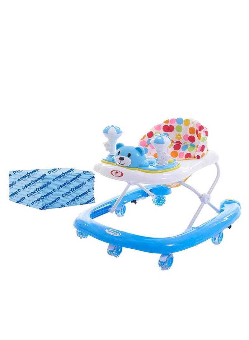 Star Babies - Buy 1 Get 1 (Baby Walker with Free 20pcs Disposable Changing mat- Blue - Image 1
