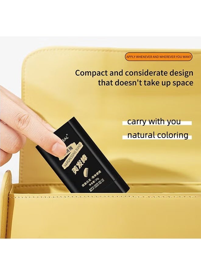 اوكيل تغطية الشعر الرمادي ، صبغة شعر مشط آمنة ومريحة ، مشط صبغ شعر مقاوم للماء والعرق ، عصا تصفيف الشعر الجنوبية الشرقية ، صبغة شعر نباتية طبيعية 2 في 1 ، تغطي الشعر الرمادي ، اللمسات السريعة - # 01 أسود (20 جم) - Image 5