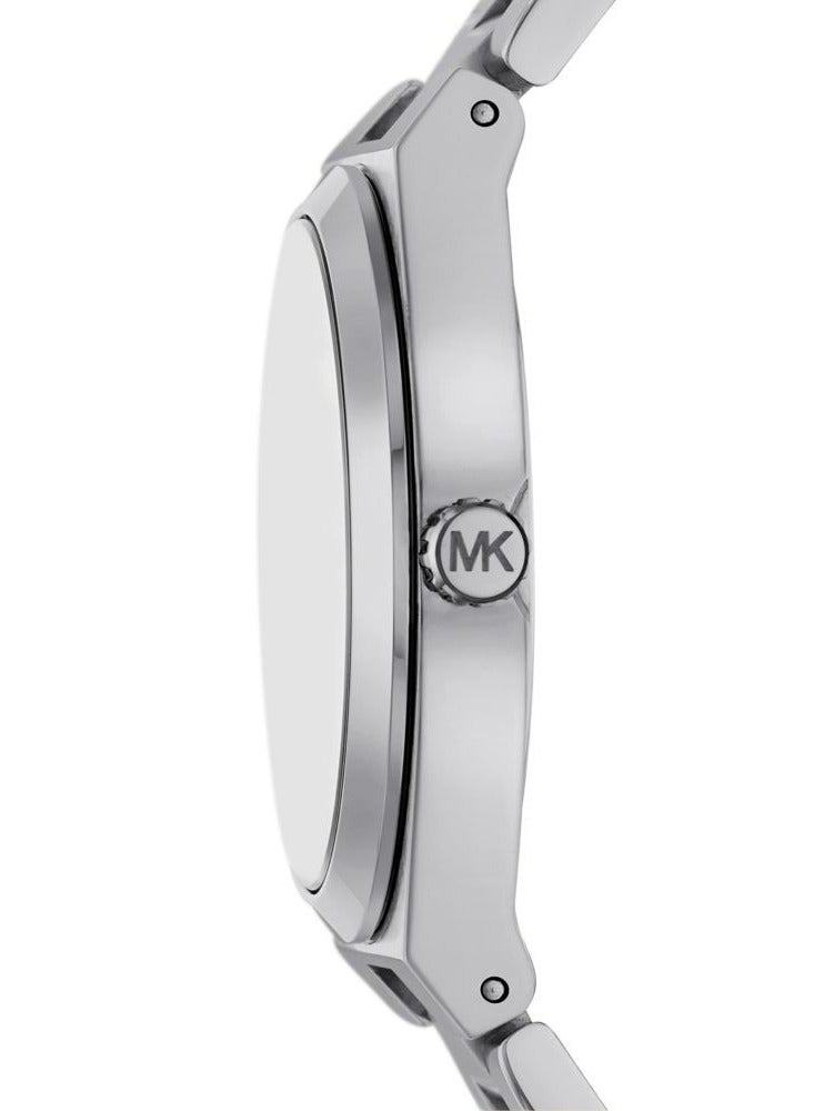 ام كي ساعة لينوكس ثلاثية العقارب بمينا فضي وحزام فضي من الفولاذ للنساء - MK7393 - Image 2