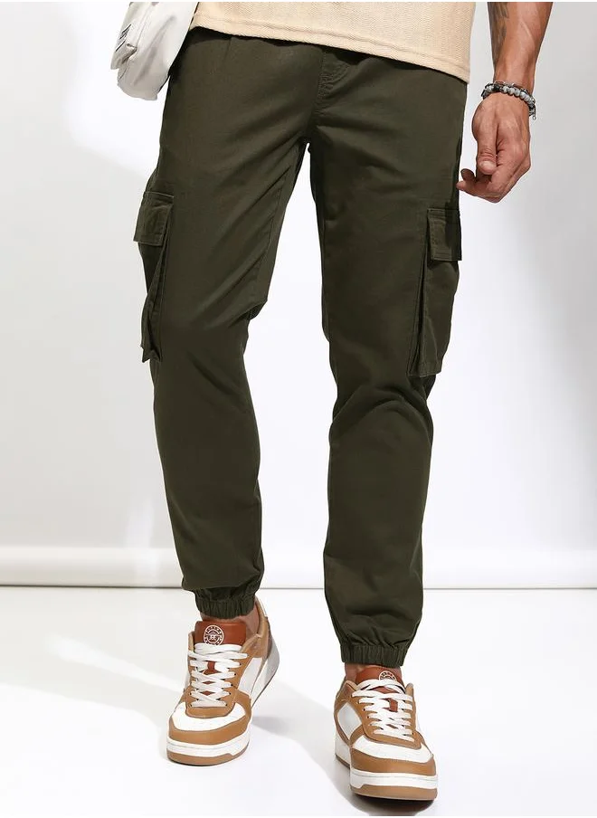 هاي لاندر Highlander Mid Rise Slim Fit Joggers Trousers