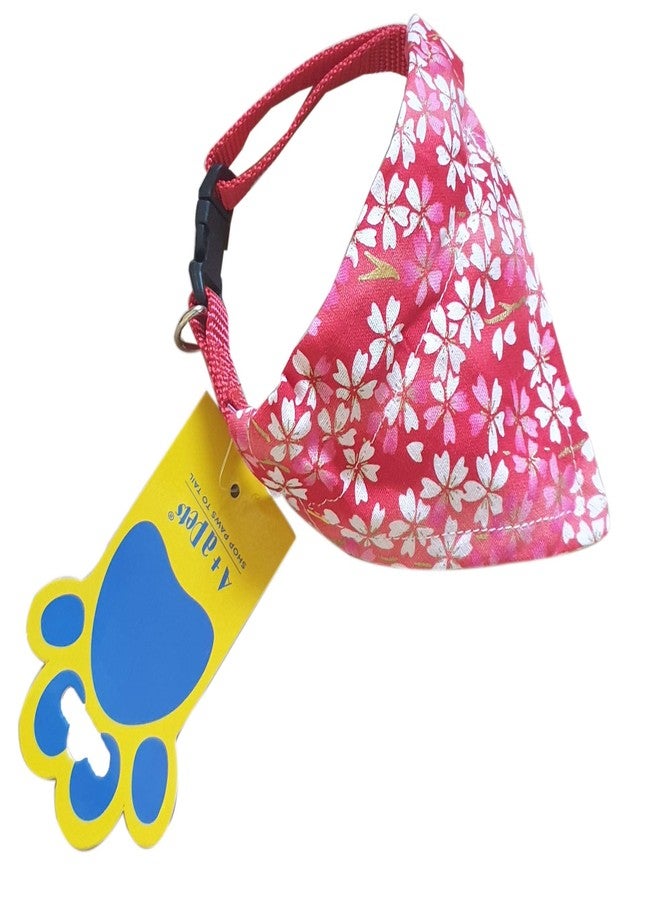 A+a Pets' Scarf for Pets with Buckle (Cats) (Small, Floral Red) - Image 1