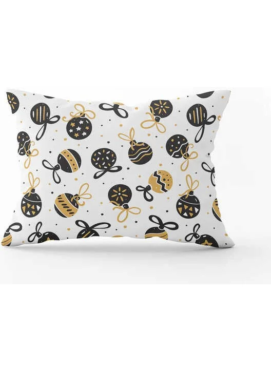 Cango Home Black Yellow New Year Themed Digital Printed Throw Pillow Cover CGH856-3550 Double Sided Printed