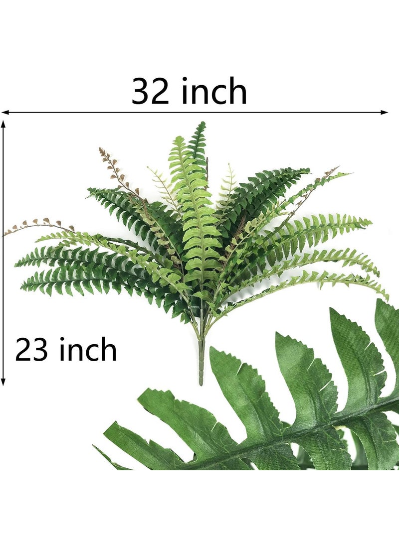 Beebel Artificial Shrubs Artificial Boston Fern Plants Greenery Bushes Flower for House Office Garden Indoor Outdoor 37 Fronds Fern  - Image 2