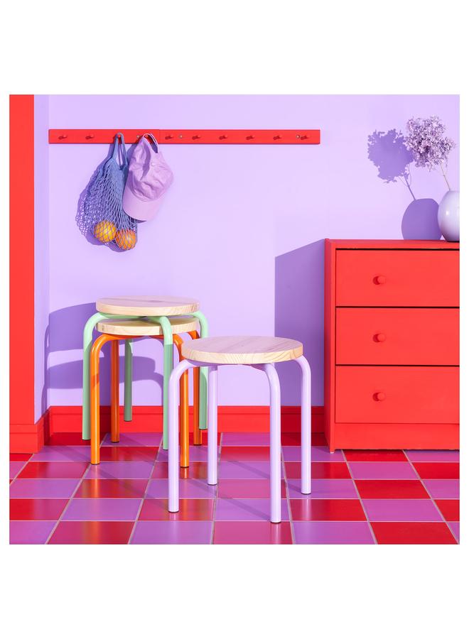 Stool, Lilac/Pine