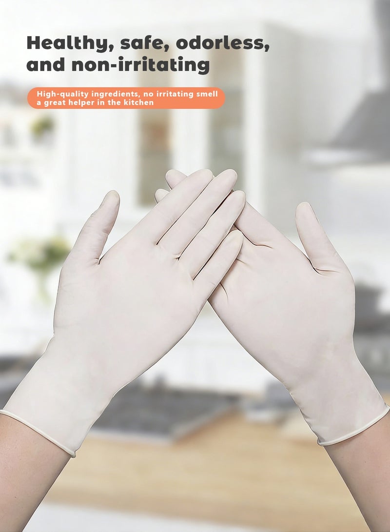 200 جوانتيهات لاستخدام مرة واحدة مقاس متوسط من اللاتكس الطبي، قوي وآمن وناعم ومن غير بودرة، مناسب للعيادات والمصانع والمستشفيات والاستخدام المنزلي - Image 4