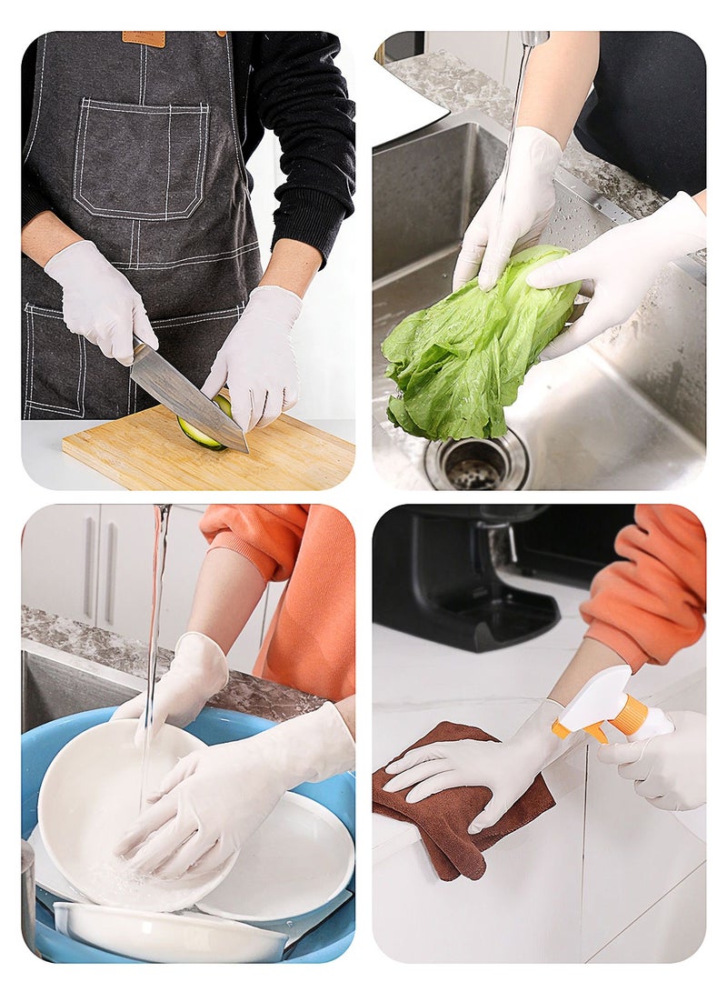 200 جوانتيهات لاستخدام مرة واحدة مقاس متوسط من اللاتكس الطبي، قوي وآمن وناعم ومن غير بودرة، مناسب للعيادات والمصانع والمستشفيات والاستخدام المنزلي - Image 3