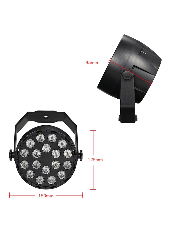 Loquat 18 LED Mini RGB Stage Par Light Sound Activated Auto Run Control Lighting Fixture Black 0.457kg - Image 2