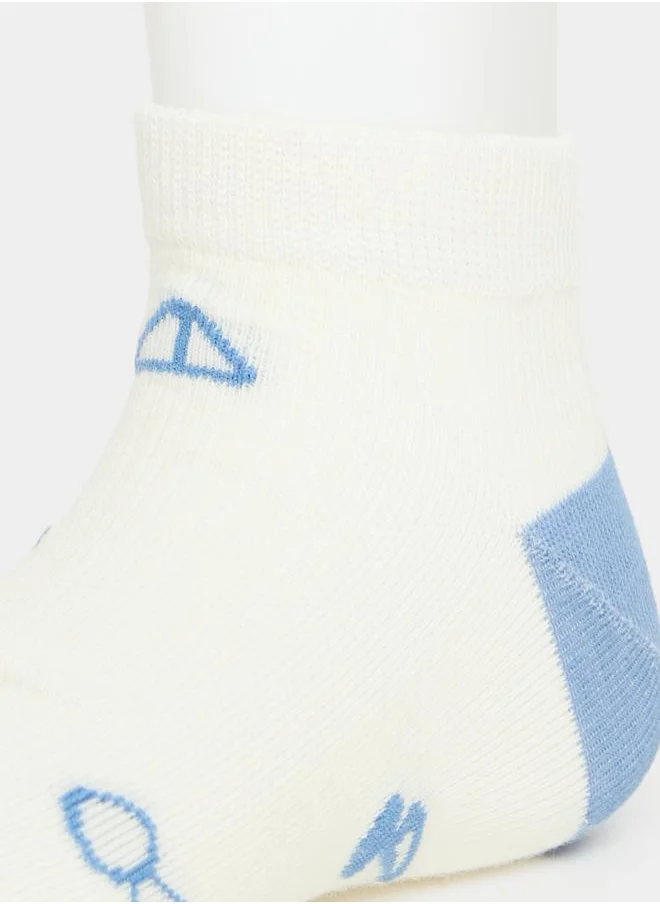 Styli Pack of 5 - Striped & Printed Ankle Socks