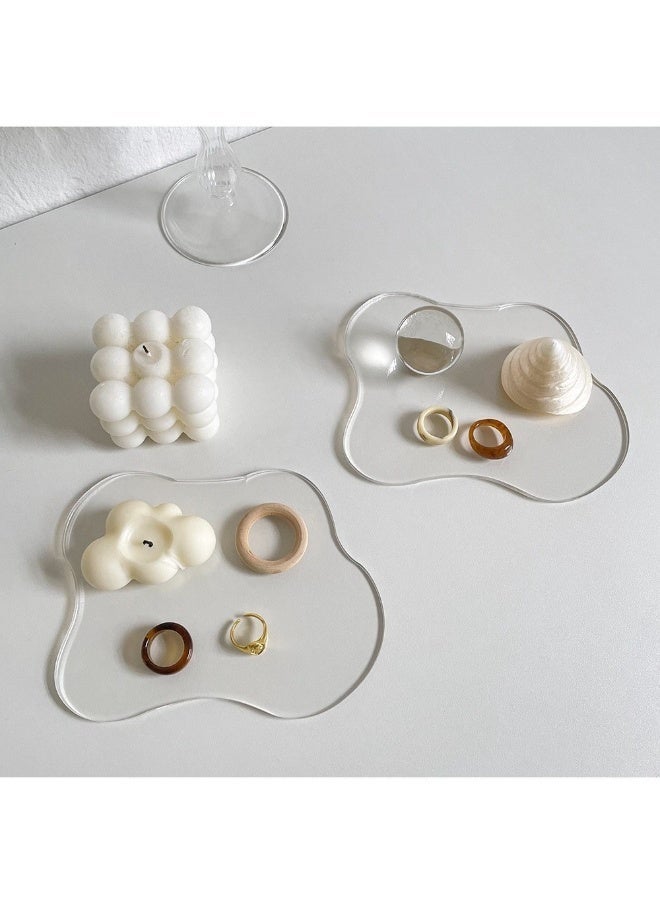 2 Pcs Acrylic Cloud Shape Coasters Set, Clear Transparent Drink Coasters for Coffee Cups and Glasses, Modern Table Decor Accessories for Coffee Table, Kitchen, Dining Room, Office, Bar, Stylish Home Gift for Housewarming Birthday Holiday - Image 3