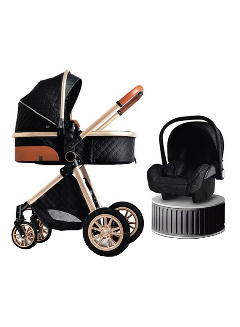 بيبي لايف عربة أطفال حديثي الولادة 3 في 1 بغطاء للمطر وحقيبة ظهر شبكية - Image 1