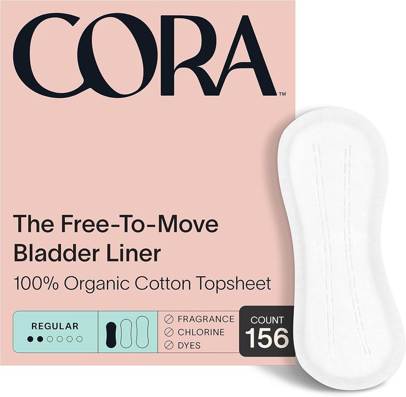 Cora Organic Feminine Care  156 Regular Bladder Liners Incontinence  Postpartum Pads and a Size 2 Menstrual Period Cup  Medical Grade Silicone  EcoConscious  Bundle Pack - Image 2