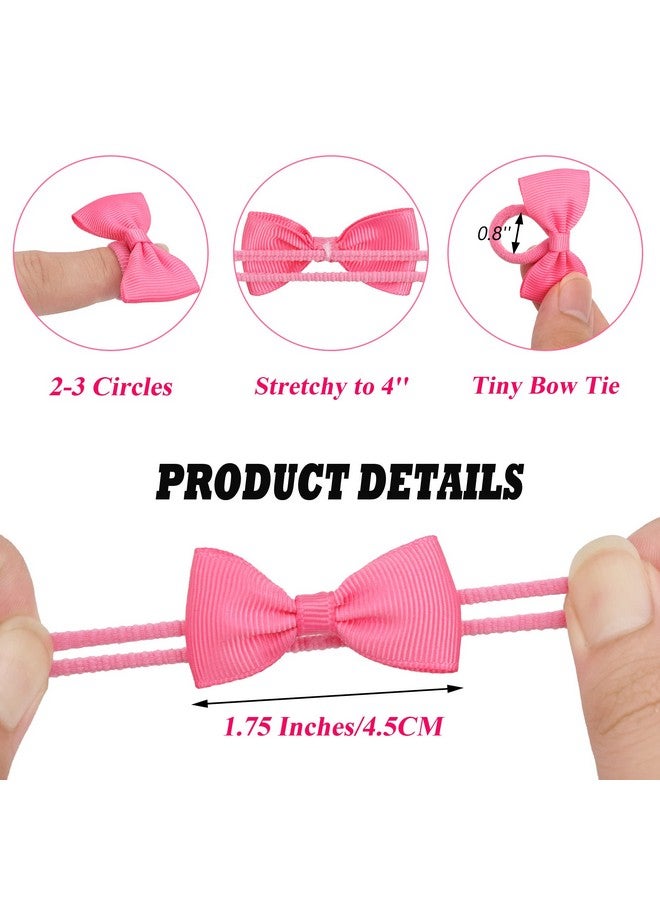 BBgifts 80PCS Tiny Hair Ties With Bows Baby Bows Rubber Bands Hair Ties Soft Elastics Ponytail Holders Hair Accessories for Infants Toddlers Baby Girls Multi-colored - Image 2