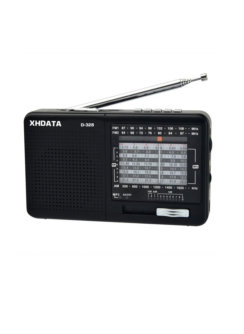 XHDATA Mini Portable Radio AM FM SW DSP Technology MP3 Player TF Card Slot USB FM Receiver Bluetooth  - Image 1