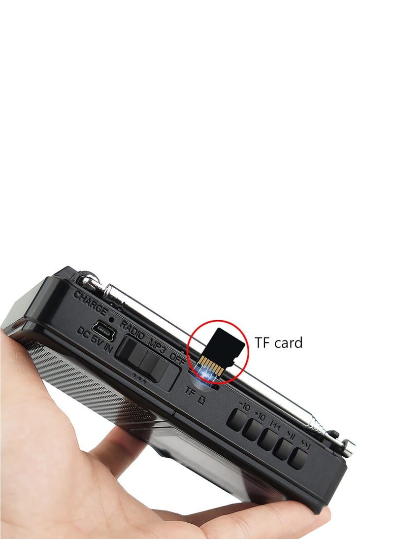 راديو محمول صغير AM FM SW تقنية DSP مشغل MP3 فتحة بطاقة TF USB مستقبل FM بلوتوث