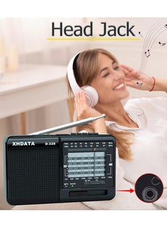 اكس اتش داتا راديو محمول صغير AM FM SW تقنية DSP مشغل MP3 فتحة بطاقة TF USB مستقبل FM بلوتوث  - Image 2