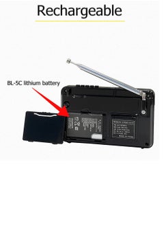 اكس اتش داتا راديو محمول صغير AM FM SW تقنية DSP مشغل MP3 فتحة بطاقة TF USB مستقبل FM بلوتوث  - Image 4