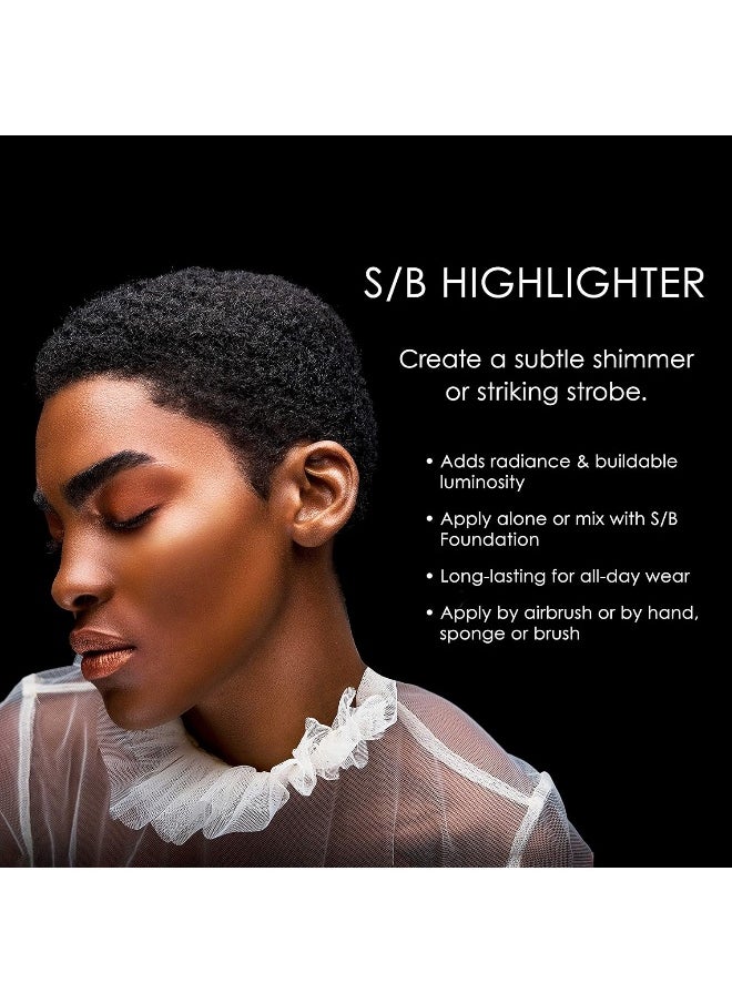 Temptu - S/B Silicone-Based Airbrush Highlighter Starter Set: Long-Lasting, Layerable, Light-Reflecting Shimmer | Natural-Looking Luminosity | Weightless, Buildable Formula| 6 Shades - Image 1