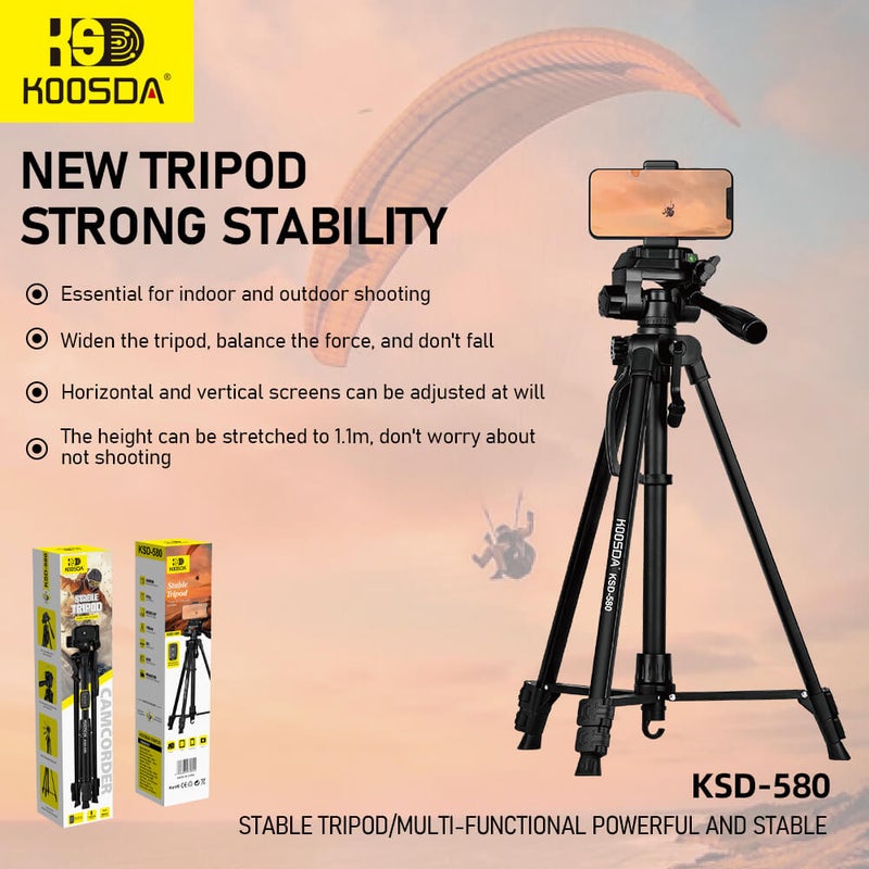 KOOSDA KSD-580 Multi-Purpose Professional Tripod  Power  Stability  and Versatility - Image 2