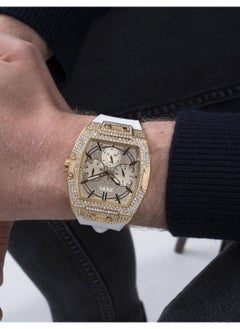 GUESS GUESS Mens White Gold Tone Multi-function Watch GW0048G3  - Image 3