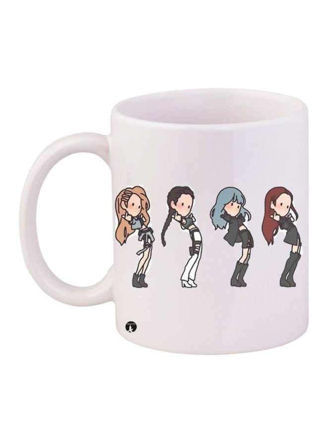 RYN Blackpink Band Printed Coffee Mug White/Grey/Brown 11ounce