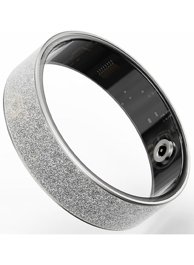 خاتم ذكي مع تتبع اللياقة البدنية والصحة، ومراقبة الصحة طوال اليوم، ومراقبة معدل ضربات القلب/النوم/ضغط الدم، ومقاوم للماء IP68، ويدعم عمر بطارية من 3 إلى 5 أيام، ومتوافق مع أنظمة Android وiOS (فضي) - Image 1