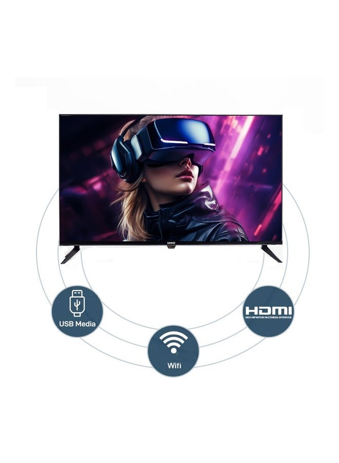 SAHM 75 Inch 4K Smart DLED TV, Frameless Design, Android 9, 3840x2160 Resolution, 16:9 Aspect Ratio, Wall Stand Included, Black Color | Model Name: SHM-75LHKS - Image 2