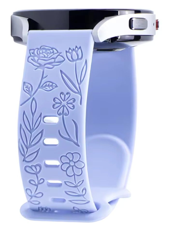 أساور محفورة بالزهور لساعة Apple Watch مقاس 42 مم و44 مم و45 مم و46 مم و49 مم، أساور بديلة رياضية عصرية جديدة لسلسلة أي واتش - Image 1