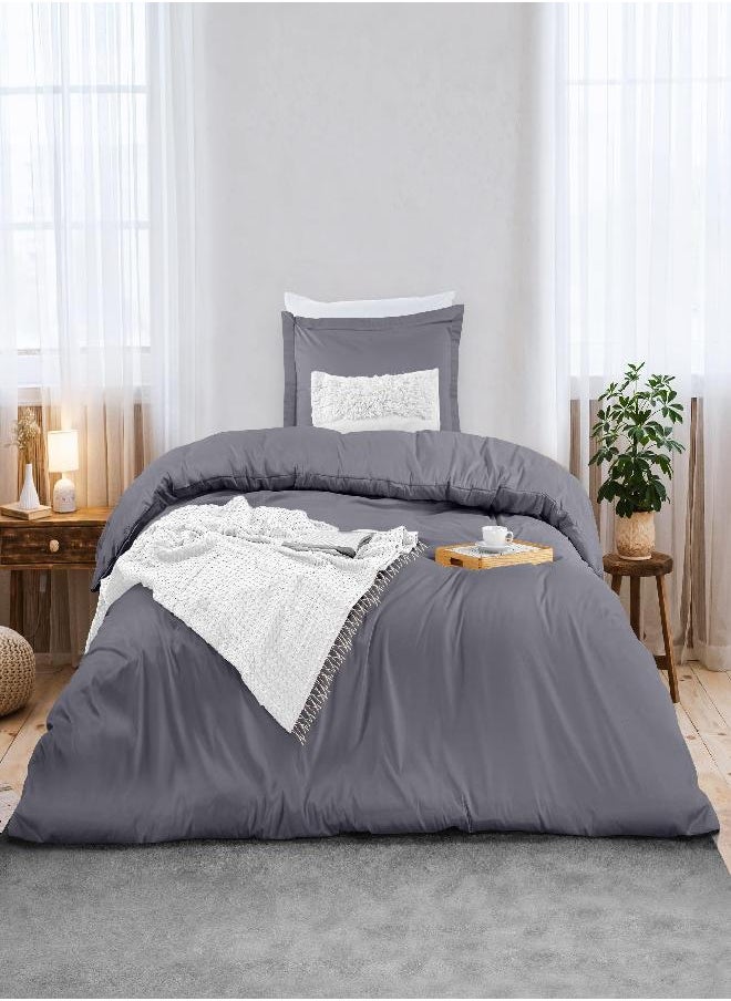 Utopia Bedding Utopia Bedding Duvet Cover Twin Size Set - 1 Duvet Cover with 1 Pillow Sham - 2 Pieces Comforter Cover with Zipper Closure - Ultra Soft Brushed Microfiber, 68 X 90 Inches (Twin/Twin XL, Grey)  - Image 2