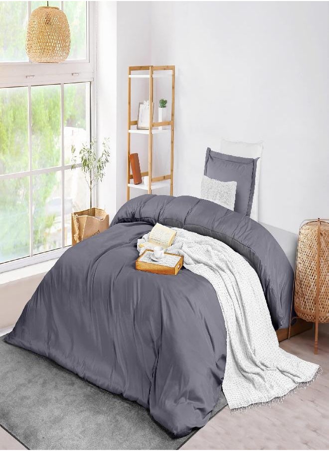 Utopia Bedding Utopia Bedding Duvet Cover Twin Size Set - 1 Duvet Cover with 1 Pillow Sham - 2 Pieces Comforter Cover with Zipper Closure - Ultra Soft Brushed Microfiber, 68 X 90 Inches (Twin/Twin XL, Grey)  - Image 1
