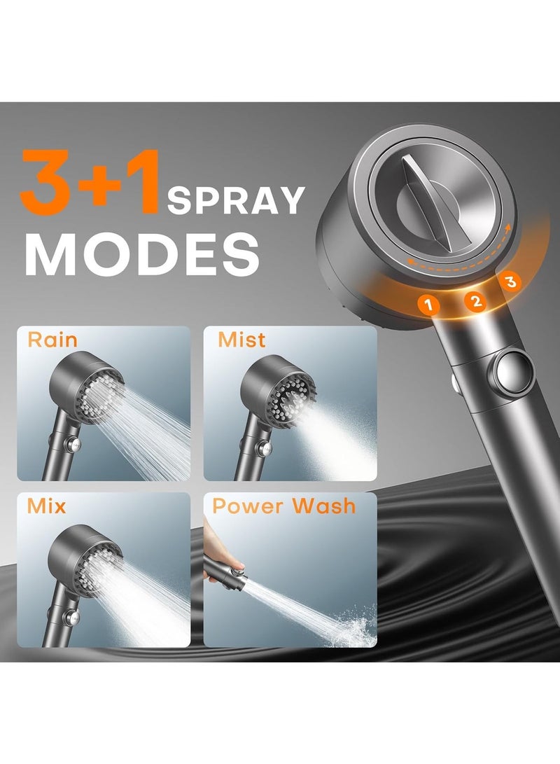 FEELSO High Pressure Filter Shower Head with 4 Modes, Anti-clog Nozzles - Image 4