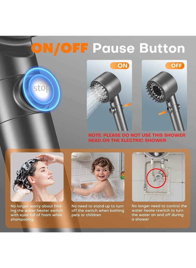 FEELSO High Pressure Filter Shower Head with 4 Modes, Anti-clog Nozzles - Image 5