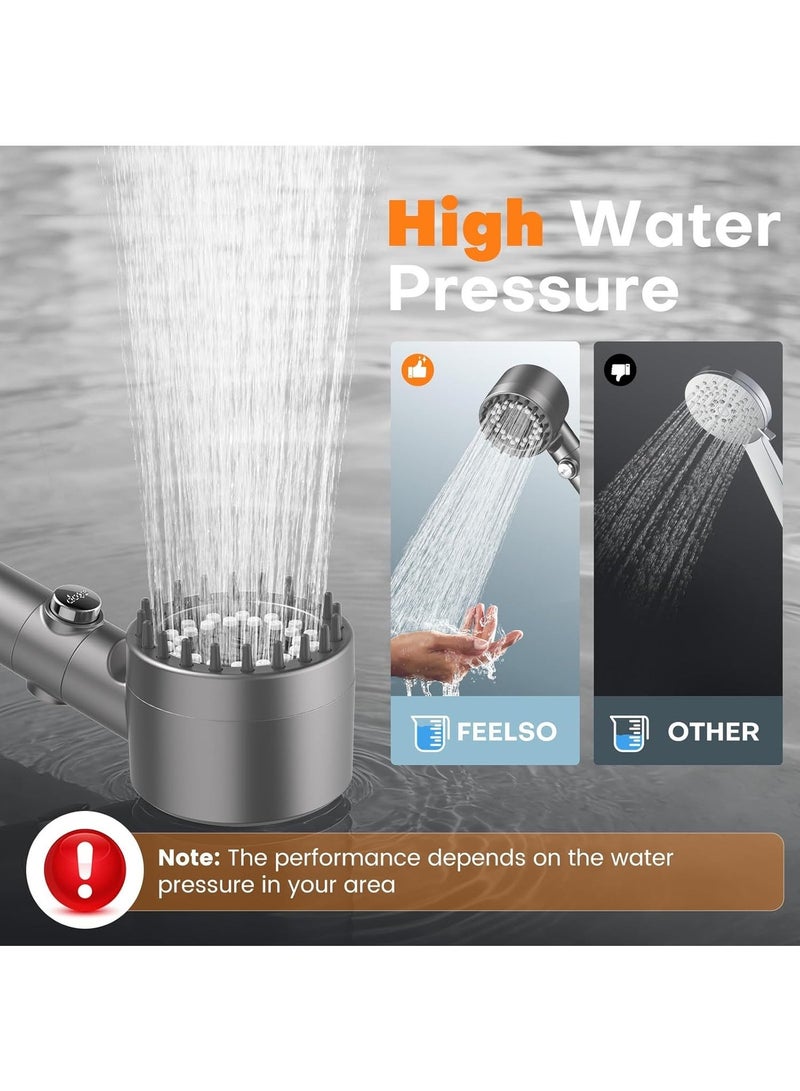 FEELSO High Pressure Filter Shower Head with 4 Modes, Anti-clog Nozzles - Image 3