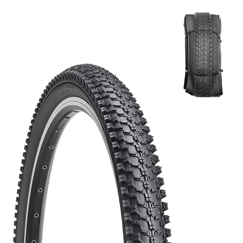 MOHEGIA 2-Pack Mountain Bike Tires: MOHEGIA 24x1.95 Inch MTB Folding Replacement Bicycle Tires Pair/Black - Image 5