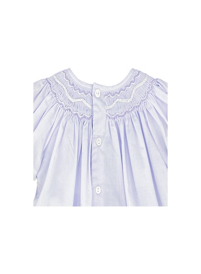 Petit Ami Baby Girls’ Smocked Daygown with Voile Insert, 12 Months, Lavender - Image 4