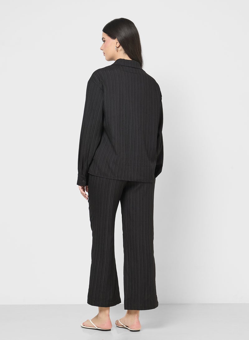 Ginger Plisse Button Down Shirt & Pant Set - Image 2