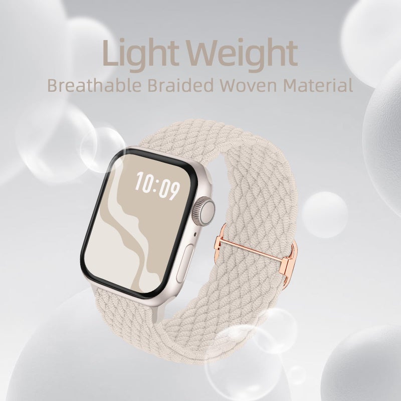Suitisbest Braided Stretchy Solo Loop Compatible for Apple Watch Band 38mm 40mm 41mm 42mm 44mm 45mm 46mm 49mm for Women Men, Nylon Elastic Straps Wristbands for iWatch Series 11/10 9 8 7 6 5 4 3 SE/Ultra 3 2 1 - Image 3