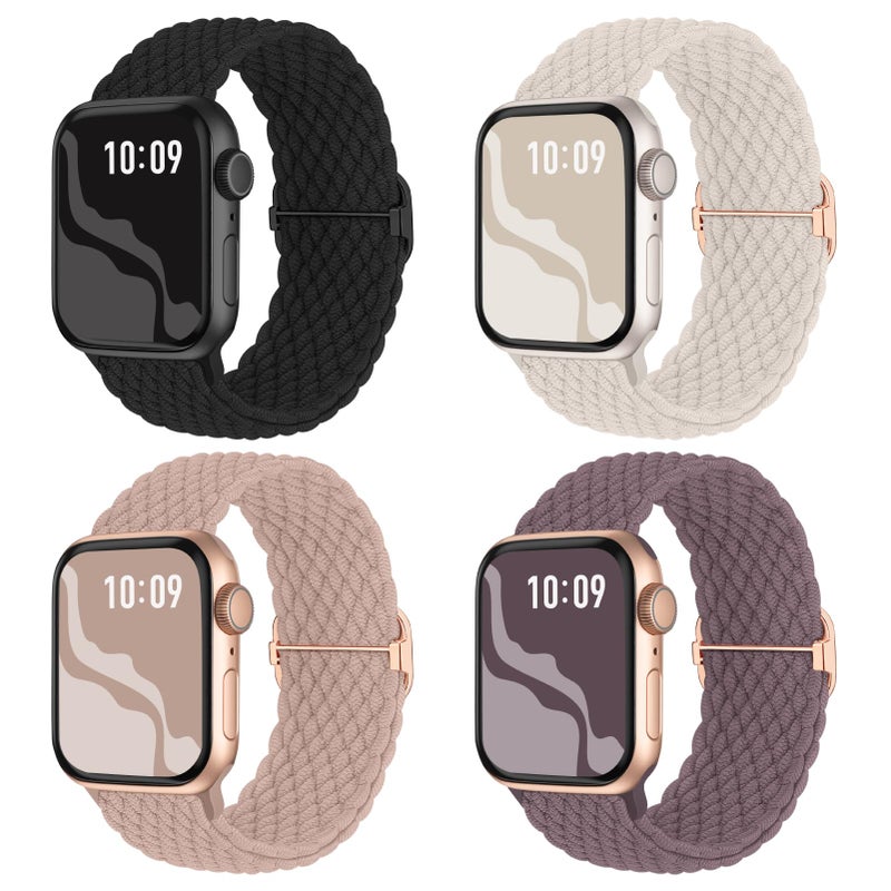 Suitisbest Braided Stretchy Solo Loop Compatible for Apple Watch Band 38mm 40mm 41mm 42mm 44mm 45mm 46mm 49mm for Women Men, Nylon Elastic Straps Wristbands for iWatch Series 11/10 9 8 7 6 5 4 3 SE/Ultra 3 2 1 - Image 1