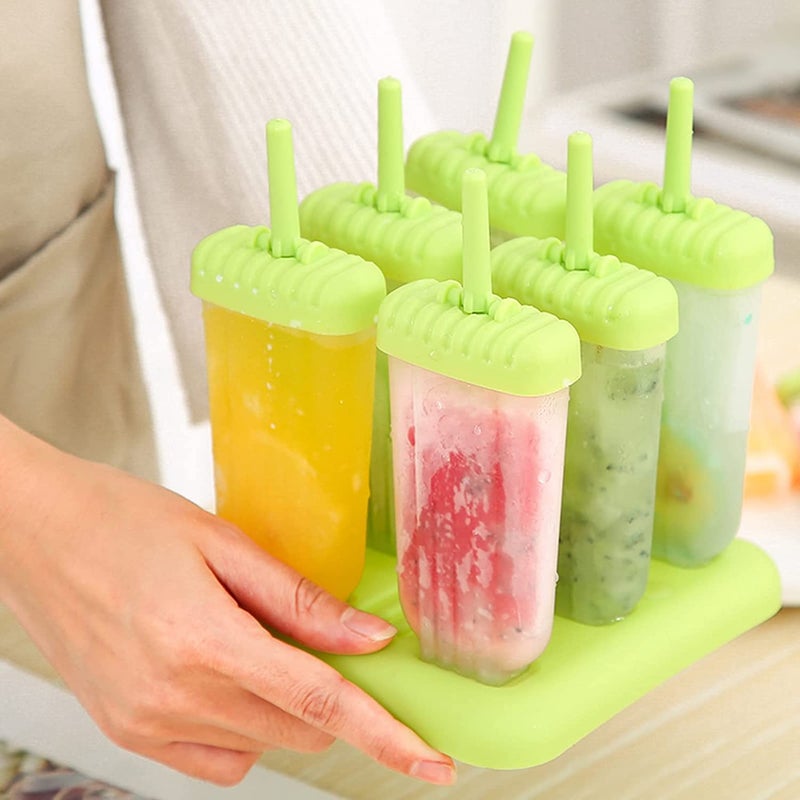 AIMERS Ice Pop Molds Food Grade Silicone Frozen Ice Popsicle Makers with Kitchen Tools Popsicle Molds Ice Lolly Moulds Great for Teething 6 Count - Image 4