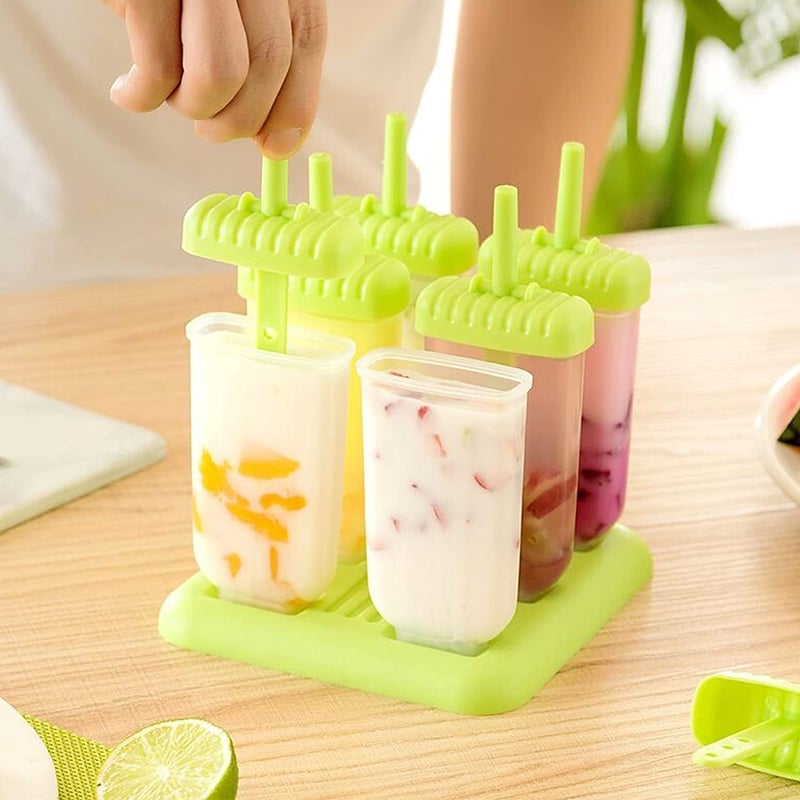 AIMERS Ice Pop Molds Food Grade Silicone Frozen Ice Popsicle Makers with Kitchen Tools Popsicle Molds Ice Lolly Moulds Great for Teething 6 Count - Image 2