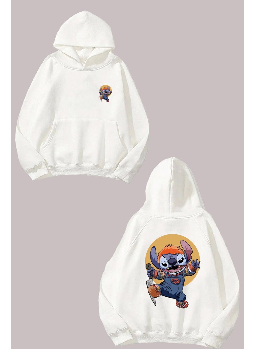 The Wert - Stick Good Guys Design Front Back Printed Regular Fit White Sweatshirt - Image 1