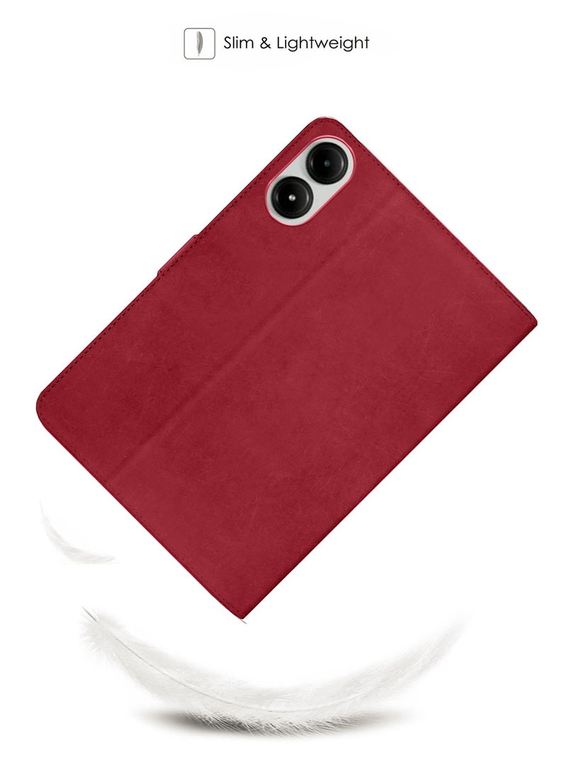 Wtech Xiaomi Redmi Pad Pro 2024 / Xiaomi Poco Pad 2024 12.1 Inch / Xiaomi Poco Pad M1 2025 /  Xiaomi Redmi Pad 2 Pro 2025 PU Leather Magnetic Closure Flip Case Cover - Red - Image 2