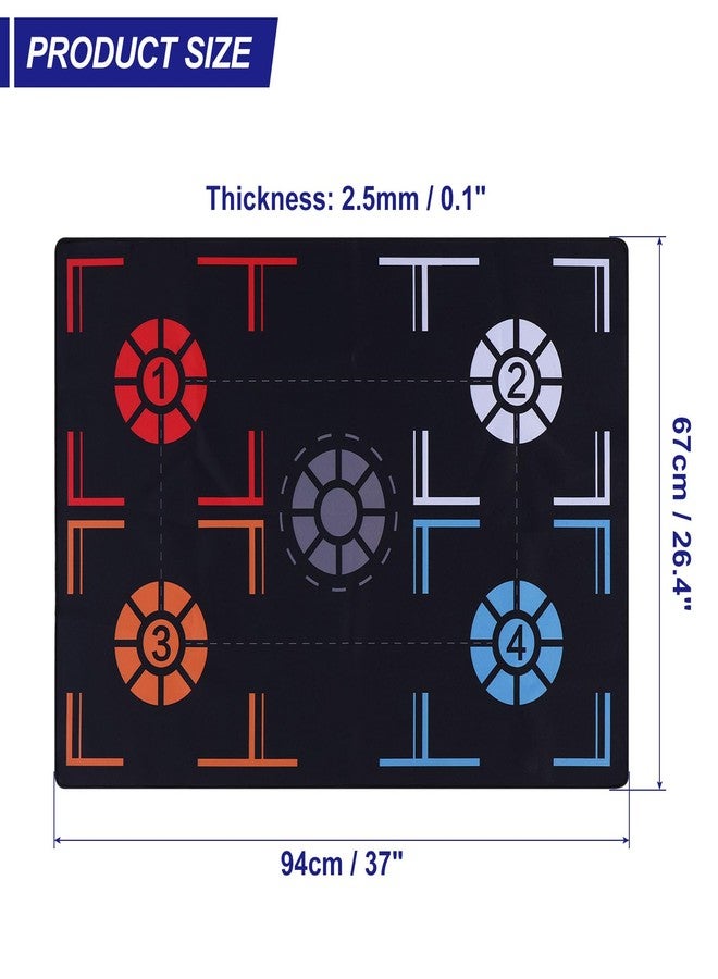 PATIKIL Basketball Training Mat 2.5mm Rubber Basketball Footstep Pad Non-Slip Training System with Point Reminder Training Pace Ball Control Player Foot Grip Mat for Amateur (94x67cm) - Image 2