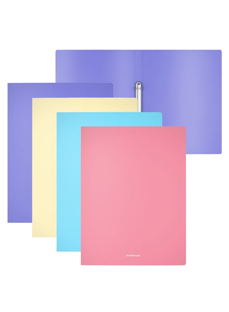 ErichKrause 4-Piece A4 Size Ring Binder One Inch Width Assorted Pastel Colours - Image 1
