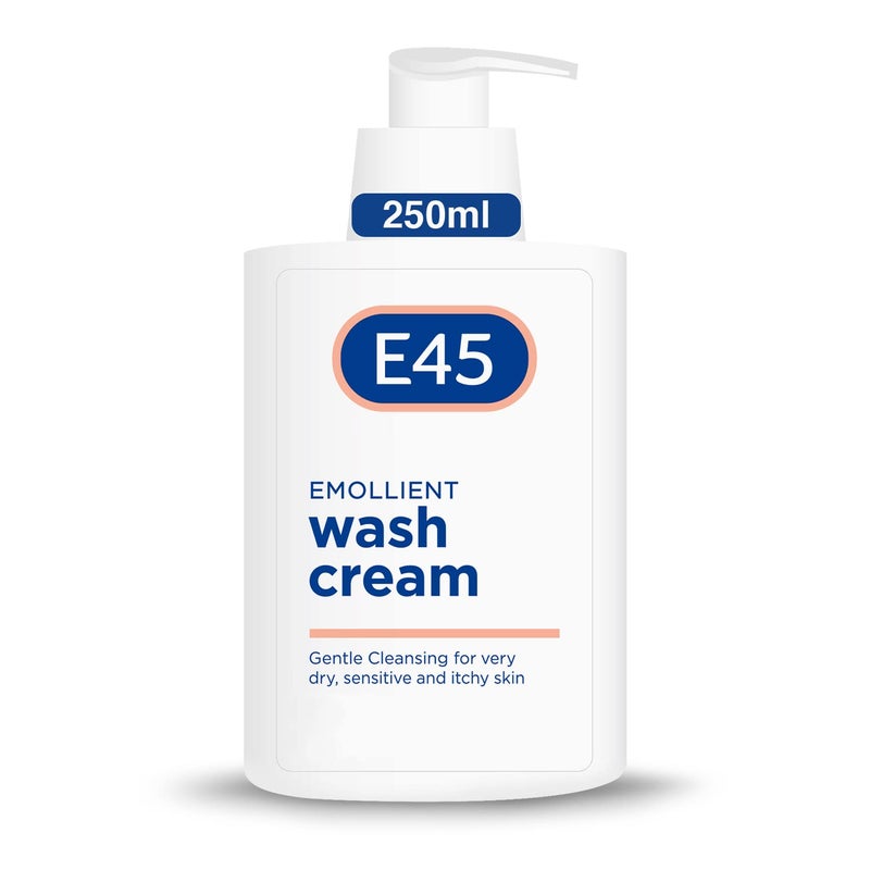 E45 Emollient Wash Cream 250ml for Very Dry, Sensitive, and Itchy Skin - Image 1