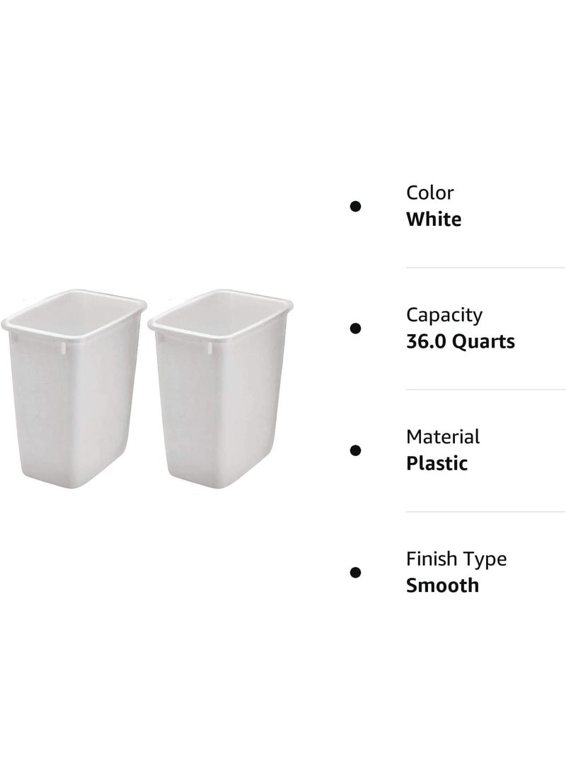 Rubbermaid Rubbermaid 2806TPWHT 36QT Open Wastebasket White Pack of 2  - Image 3