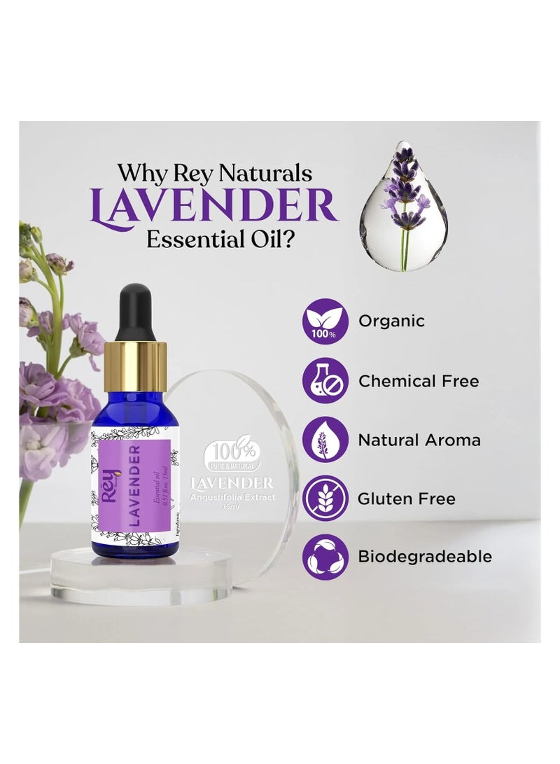 Rey Naturals ReyNaturals Lavender Essential Oil pure 100 natural 15 ml - Image 2