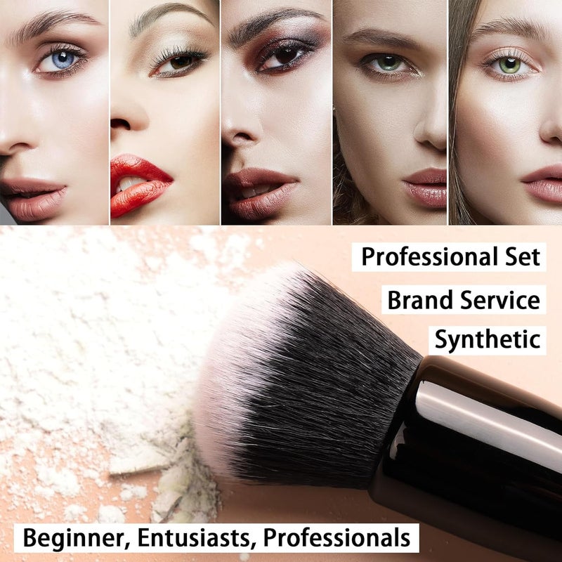 Raffaello Makeup Brushes 15Pcs Makeup Brush Set Premium Synthetic Powder Foundation Contour Blush Concealer Eye Shadow Blending Liner Make Up Brush Kit - Image 3