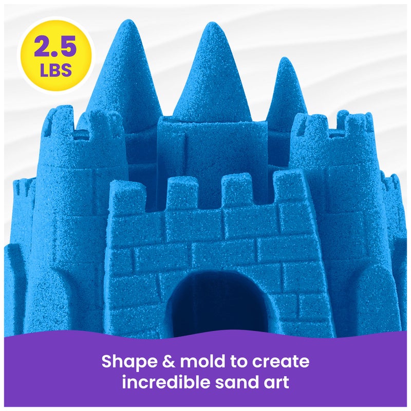 Kinetic Sand رمل كينيتك، 2.5 رطل رمل لعب أزرق، حصري على أمازون، كيس قابل لإعادة الإغلاق (قد يختلف التعبئة)، ألعاب حسية، هدايا عطلات ومواد تعبئة للجوارب للأطفال من عمر 3 سنوات وما فوق - Image 3