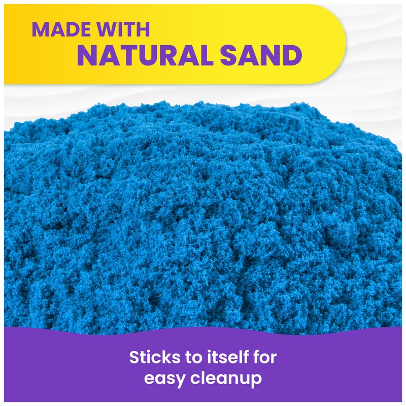 Kinetic Sand رمل كينيتك، 2.5 رطل رمل لعب أزرق، حصري على أمازون، كيس قابل لإعادة الإغلاق (قد يختلف التعبئة)، ألعاب حسية، هدايا عطلات ومواد تعبئة للجوارب للأطفال من عمر 3 سنوات وما فوق - Image 4