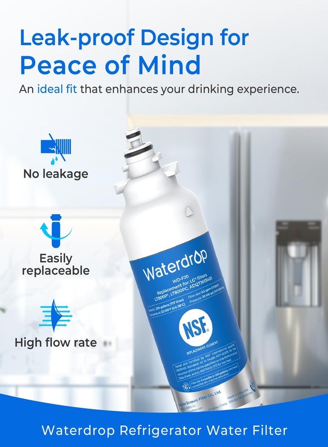 ووتر دروب فلتر مياه بديل من Waterdrop طراز ADQ73613401، متوافق مع أجهزة LG® LT800P®، وADQ73613402، وADQ73613408، وADQ75795104، وKenmore 9490، وLSXS26326S، وLMXC23746S، وLSXS26366S، وLSXS26386D، وWD-F20، عبوة من 3 قطع. - Image 3